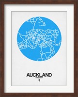 Auckland Street Map Blue Fine Art Print