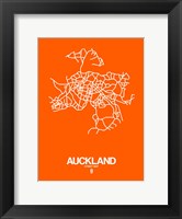 Auckland Street Map Orange Fine Art Print