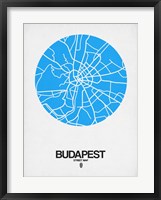 Budapest Street Map Blue Fine Art Print