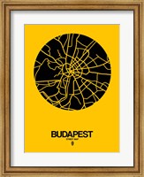 Budapest Street Map Yellow Fine Art Print