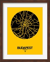 Budapest Street Map Yellow Fine Art Print