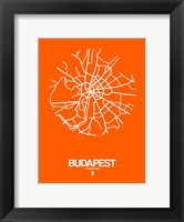 Budapest Street Map Orange Fine Art Print