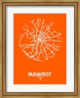 Budapest Street Map Orange Fine Art Print