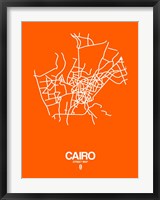 Cairo Street Map Orange Fine Art Print