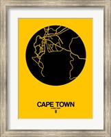 Cape Town Street Map Yellow Fine Art Print