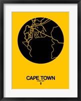 Cape Town Street Map Yellow Fine Art Print