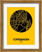 Copenhagen Street Map Yellow Fine Art Print