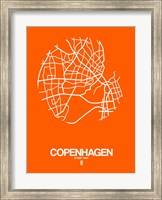 Copenhagen Street Map Orange Fine Art Print
