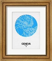 Geneva Street Map Blue Fine Art Print