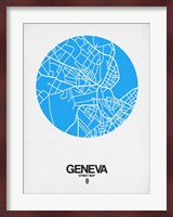 Geneva Street Map Blue Fine Art Print