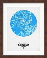 Geneva Street Map Blue Fine Art Print