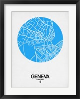 Geneva Street Map Blue Fine Art Print