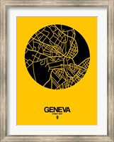 Geneva Street Map Yellow Fine Art Print