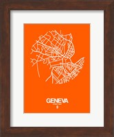Geneva Street Map Orange Fine Art Print