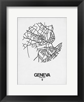 Geneva Street Map White Fine Art Print