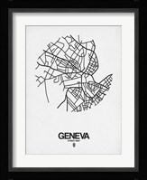 Geneva Street Map White Fine Art Print