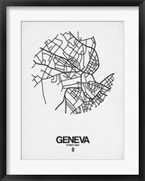 Geneva Street Map White Fine Art Print