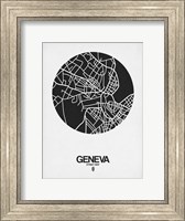 Geneva Street Map Black on White Fine Art Print