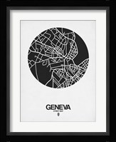 Geneva Street Map Black on White Fine Art Print