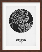 Geneva Street Map Black on White Fine Art Print