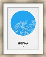 Havana Street Map Blue Fine Art Print