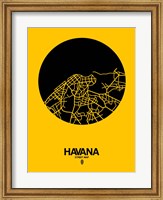 Havana Street Map Yellow Fine Art Print