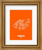 Havana Street Map Orange Fine Art Print