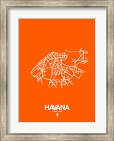 Havana Street Map Orange Fine Art Print
