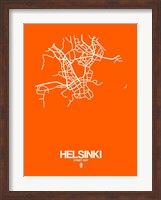 Helsinki Street Map Orange Fine Art Print