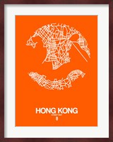 Hong Kong Street Map Orange Fine Art Print