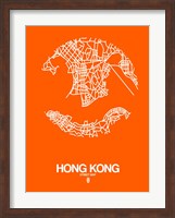 Hong Kong Street Map Orange Fine Art Print