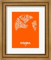 Istanbul Street Map Orange Fine Art Print