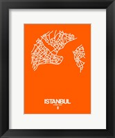 Istanbul Street Map Orange Fine Art Print