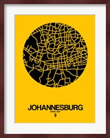 Johannesburg Street Map Yellow Fine Art Print