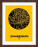 Johannesburg Street Map Yellow Fine Art Print