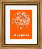Johannesburg Street Map Orange Fine Art Print