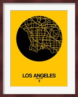 Los Angeles Street Map Yellow Fine Art Print