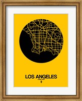 Los Angeles Street Map Yellow Fine Art Print