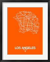 Los Angeles Street Map Orange Fine Art Print