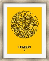 London Street Map Yellow Fine Art Print