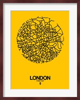 London Street Map Yellow Fine Art Print