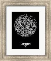 London Street Map Black Fine Art Print
