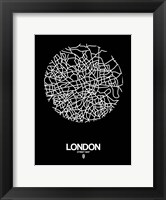 London Street Map Black Fine Art Print