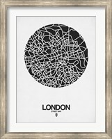 London Street Map Black on White Fine Art Print