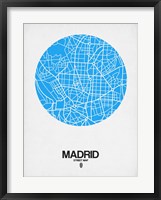 Madrid Street Map Blue Fine Art Print