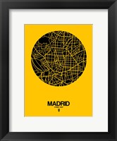 Madrid Street Map Yellow Fine Art Print