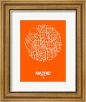 Madrid Street Map Orange Fine Art Print