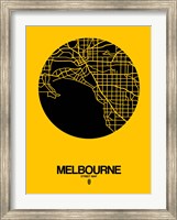 Melbourne Street Map Yellow Fine Art Print