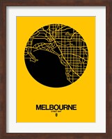 Melbourne Street Map Yellow Fine Art Print