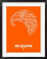 Melbourne Street Map Orange Fine Art Print
